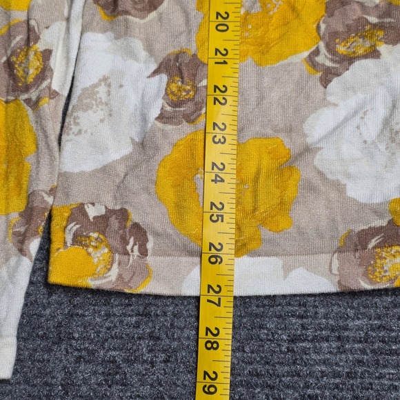 Charter Club Floral Button Front Cardigan Women's Size XL Yellow Long Sleeve - Picture 6 of 7